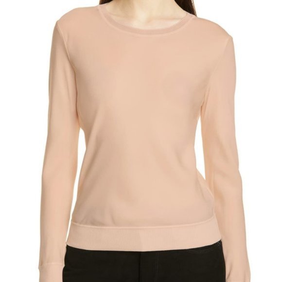 THEORY Crewneck Bias Silk Top - Picture 11 of 11